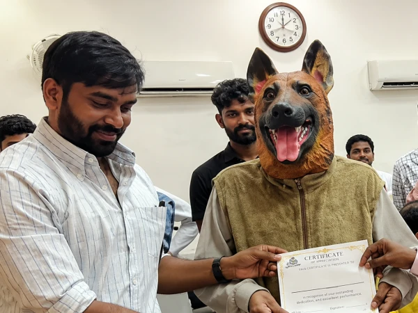 Man Dresses as Dog to Protest Stray Dog Crisis