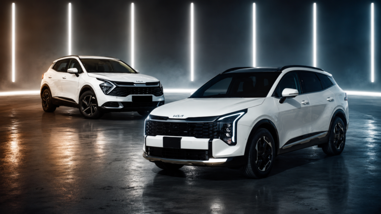 New Kia Sportage L alongside the previous model, highlighting upgrades in performance, AWD, interior features and practicality.