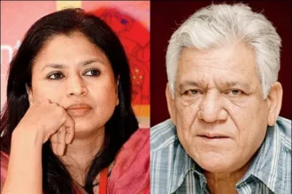Late Bollywood actor Om Puri with his first wife Seema Kapoor