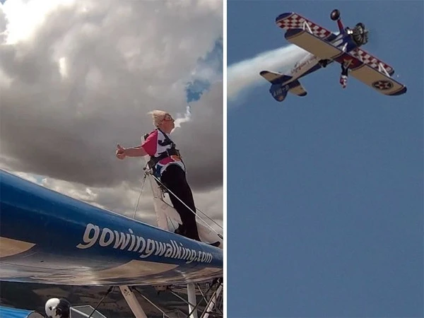 97-Year-Old Brit Defies Age to Break Her Own Wing Walking Record