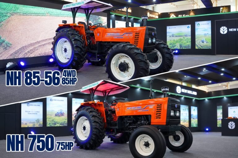 Al-Ghazi Tractors unveils New Holland NH 750 and NH 85-56 4WD tractor models at the Pakistan Auto Show.