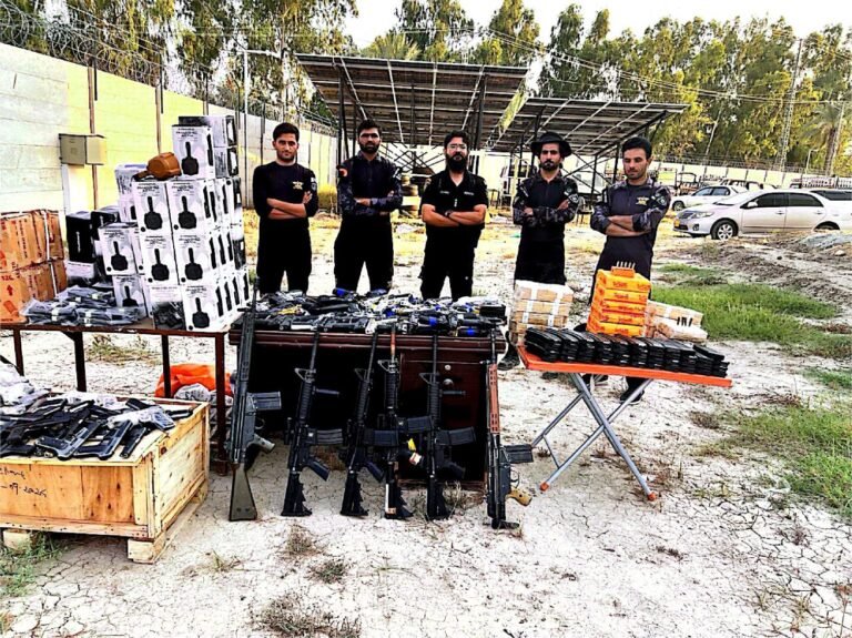 Pakistan Customs recovered rifles, pistols, magazines and thousands of rounds of ammunition in an arms smuggling operation near D.I. Khan.