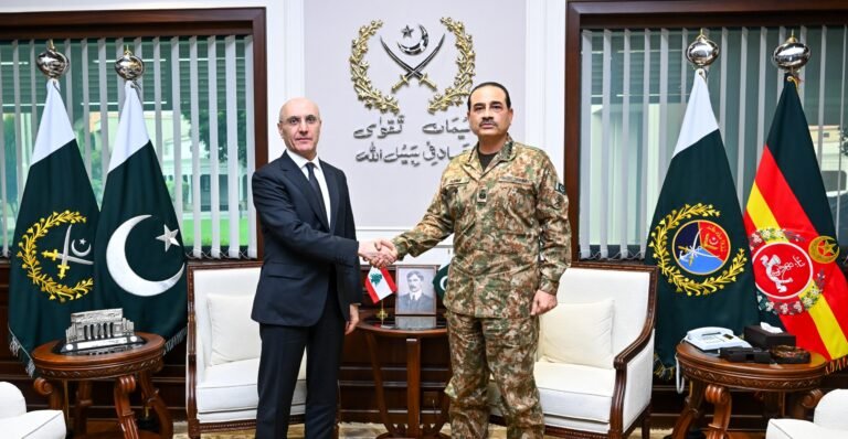 Field Marshal Syed Asim Munir meets Lebanese Interior Minister Ahmad Al Hajjar at GHQ Rawalpindi to discuss security cooperation.