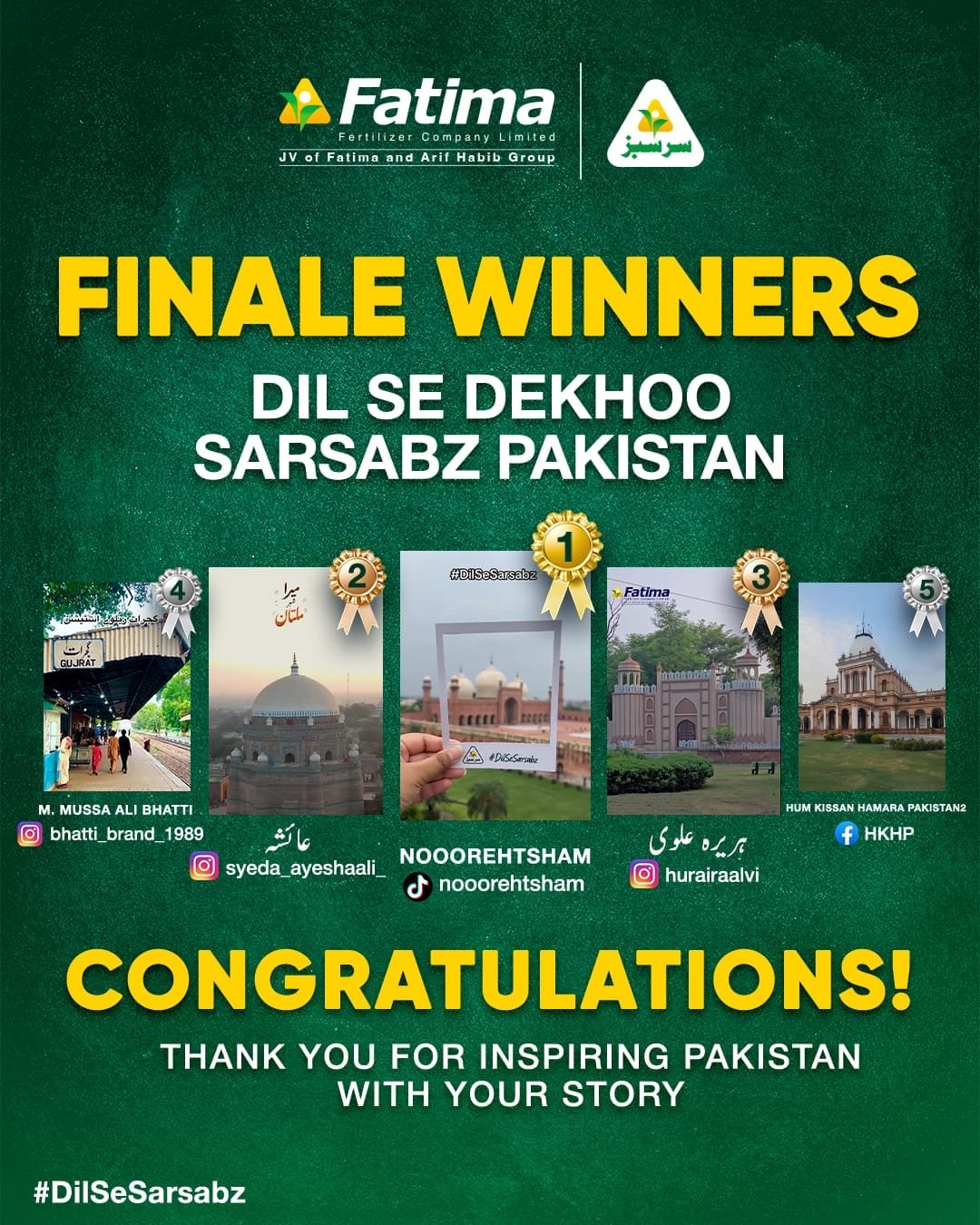 Sarsabz Announces Winners of ‘Dil Se Dekho Sarsabz Pakistan’ Campaign