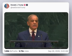 Trump Shares Shehbaz’s UN Speech on India-Pakistan Conflict Trump Shares Shehbaz’s UN Speech on India-Pakistan Conflict
