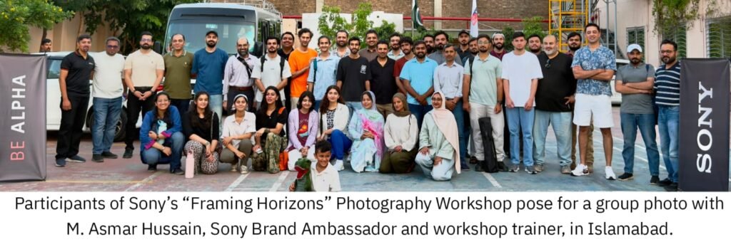 Participants attend Sony Framing Horizons travel and landscape photography workshop at Daman-e-Koh in Islamabad.