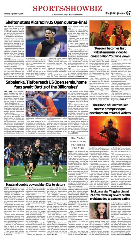 Sports/Showbiz 10-09-2026