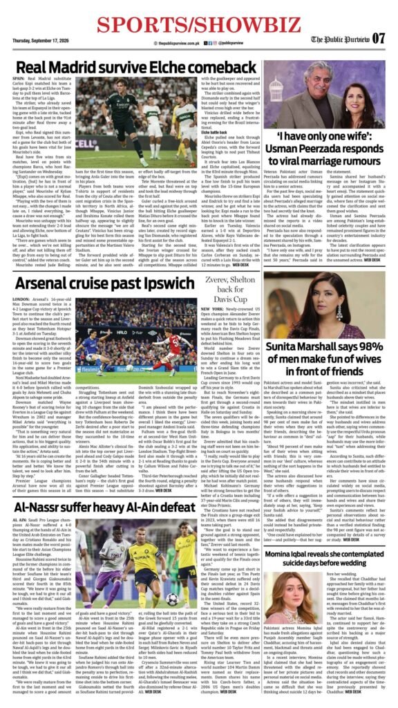 Sports/Showbiz 17-09-2026