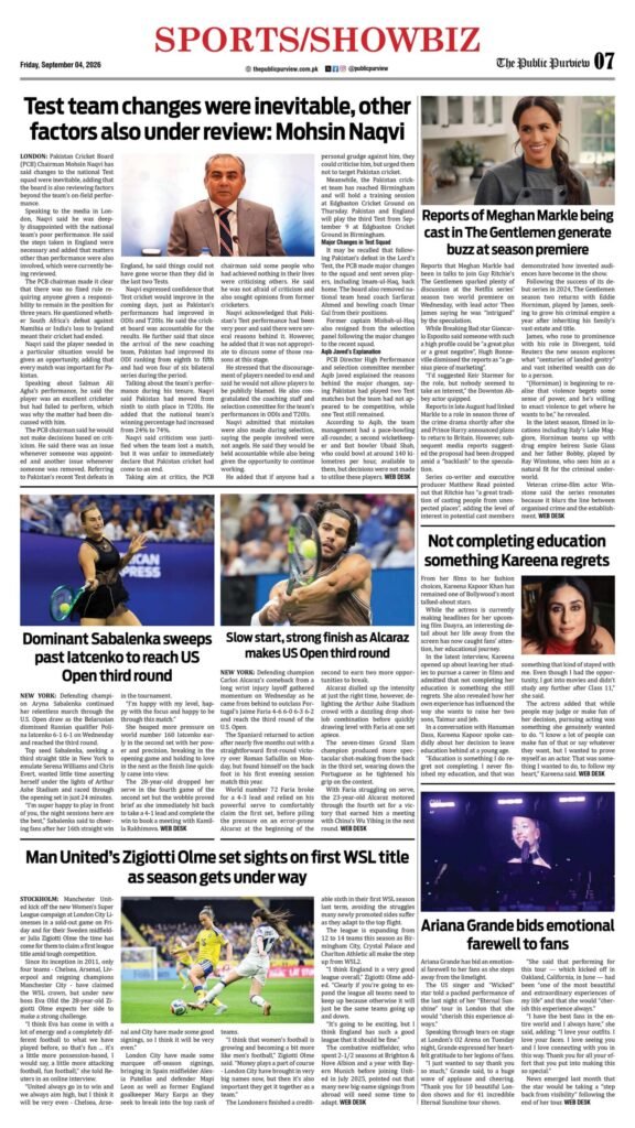 Sports/Showbiz 04-09-2026