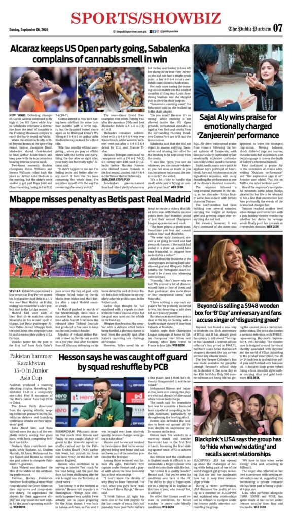 Sports/Showbiz 06-09-2026