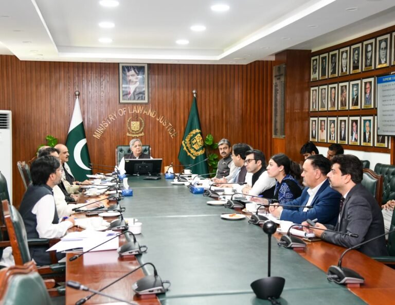 Law Minister Azam Nazeer Tarar chairs a cabinet committee meeting reviewing proposed amendments to Pakistan's federal and criminal laws.