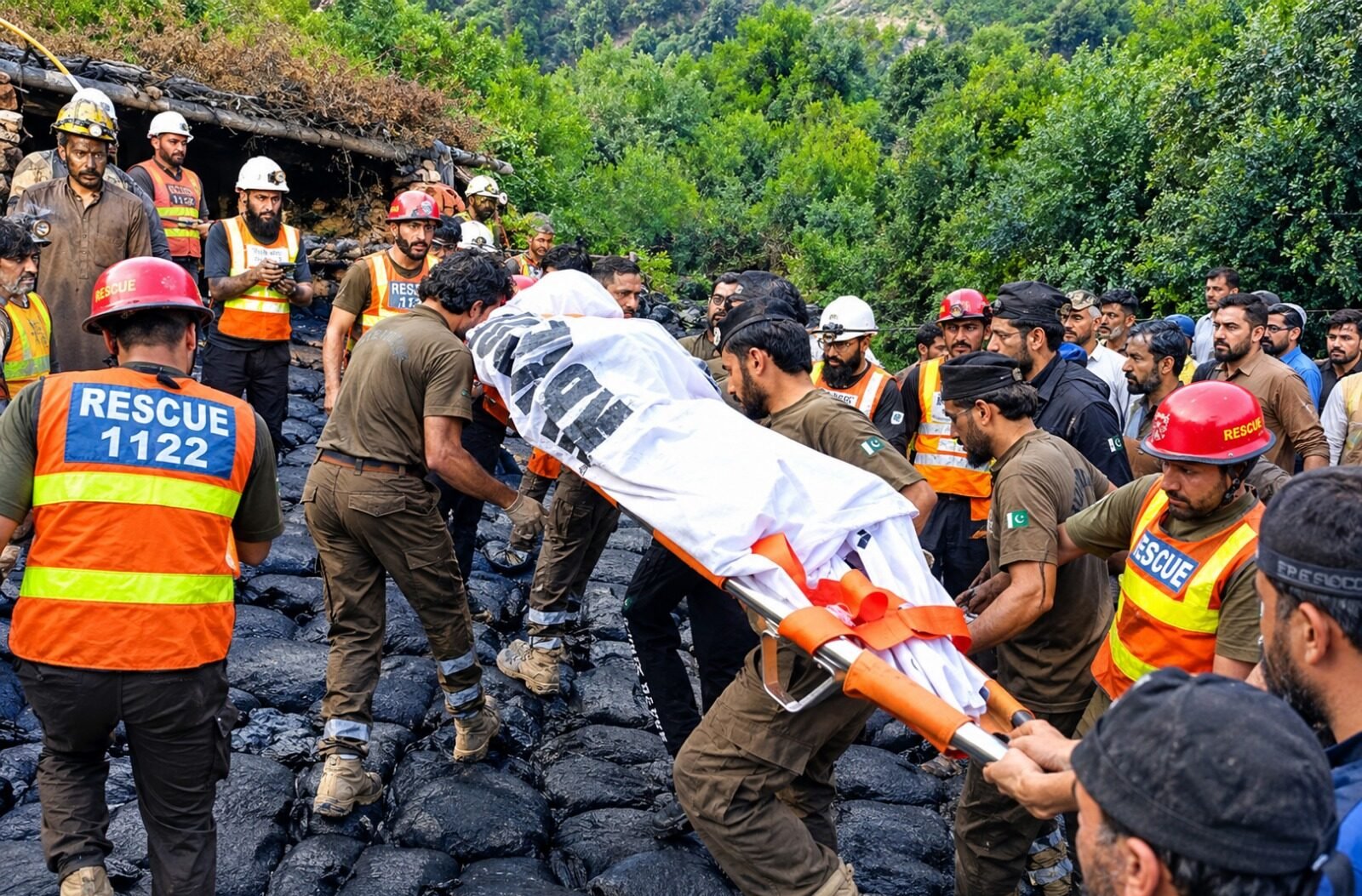 Three coal miners from Shangla were killed after a mine collapsed in Dara Adam Khel.