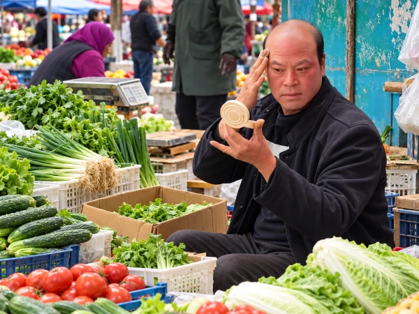 Chinese Vegetable Seller’s Makeup Trick Goes Viral Chinese Vegetable Seller’s Makeup Trick Goes Viral