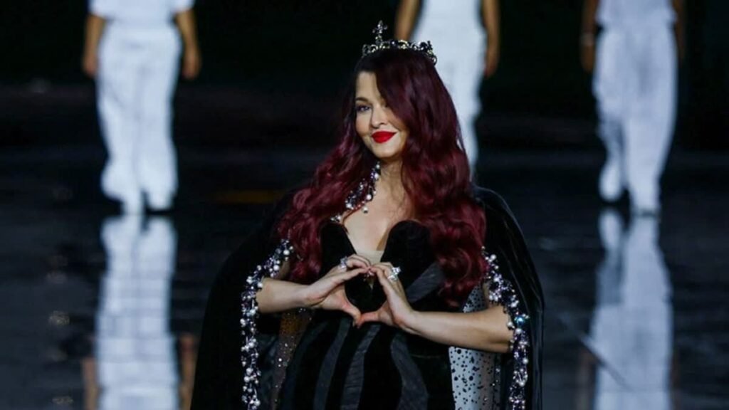 Aishwarya Rai Bachchan at Paris Fashion Week in velvet gown