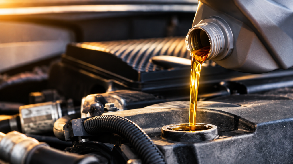 Fake engine oil in Pakistan: How to check before your next oil change Mechanic checks an engine oil bottle's security seal and authentication code before changing a car's oil in Pakistan.