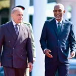 Prime Minister Shehbaz Sharif addresses a joint press conference with Maldives President Mohamed Muizzu in Islamabad, warning India against blocking Pakistan's water supplies.