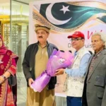 Pakistani officials welcome Bangladeshi cultural delegation in Islamabad.