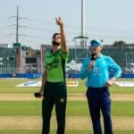 England win the toss and elect to bowl first against Pakistan in the second ODI of the tri-nation series in Rawalpindi.