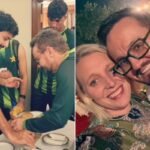 Pakistan head coach Mike Hesson celebrates his 52nd birthday with family and team members.
