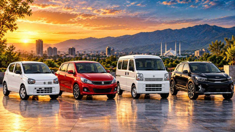 Suzuki Alto, Suzuki Cultus and Kia Stonic cars in Pakistan that could see price reductions under the proposed 2.5 percent FED removal.