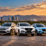 New cars displayed at a dealership in Pakistan as buyers compare vehicle prices, safety features, maintenance costs and booking conditions.