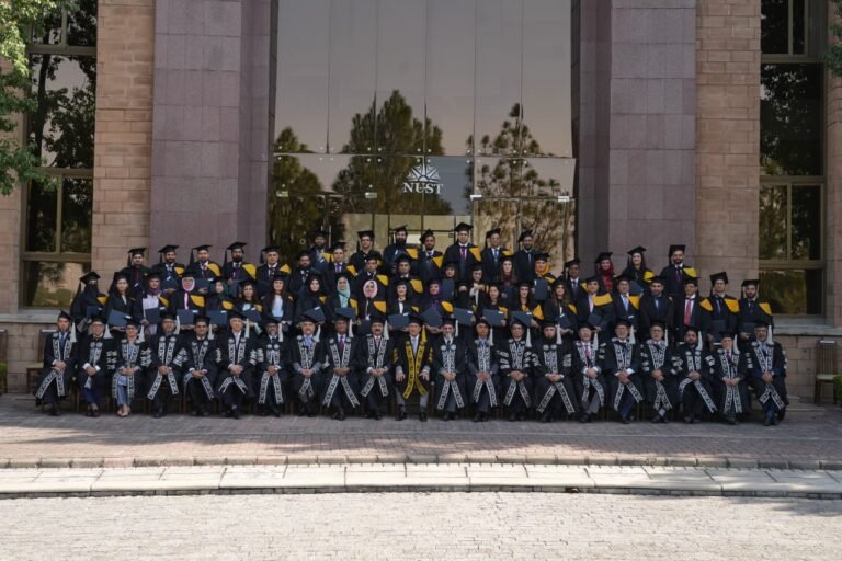 Federal Planning Minister Ahsan Iqbal addresses NUST Master Convocation 2026 in Islamabad, where 66 PhD degrees and 54 academic medals were awarded.