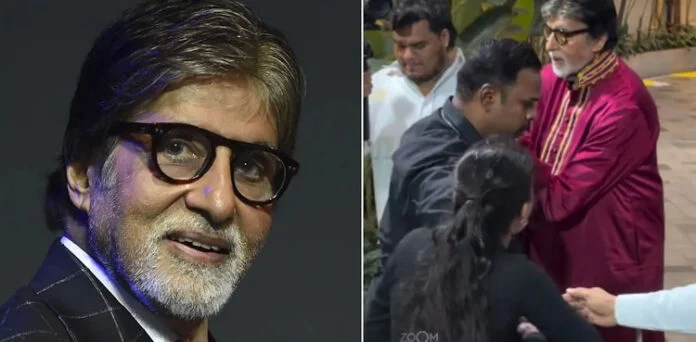 Amitabh Bachchan during a public appearance as a video involving a young fan goes viral.
