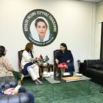 BISP Chairperson Rubina Khalid meets SZABIST ZABTech officials to discuss vocational training and economic empowerment opportunities for women.