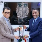 Pakistan Education Minister Khalid Maqbool Siddiqui meets Ethiopian Ambassador Dr Oumer H. Oba in Islamabad.