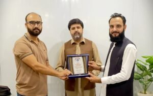 Students of Iqra National University Peshawar participate in a blood donation camp organised by Hamza Foundation for thalassemia and haemophilia patients.
