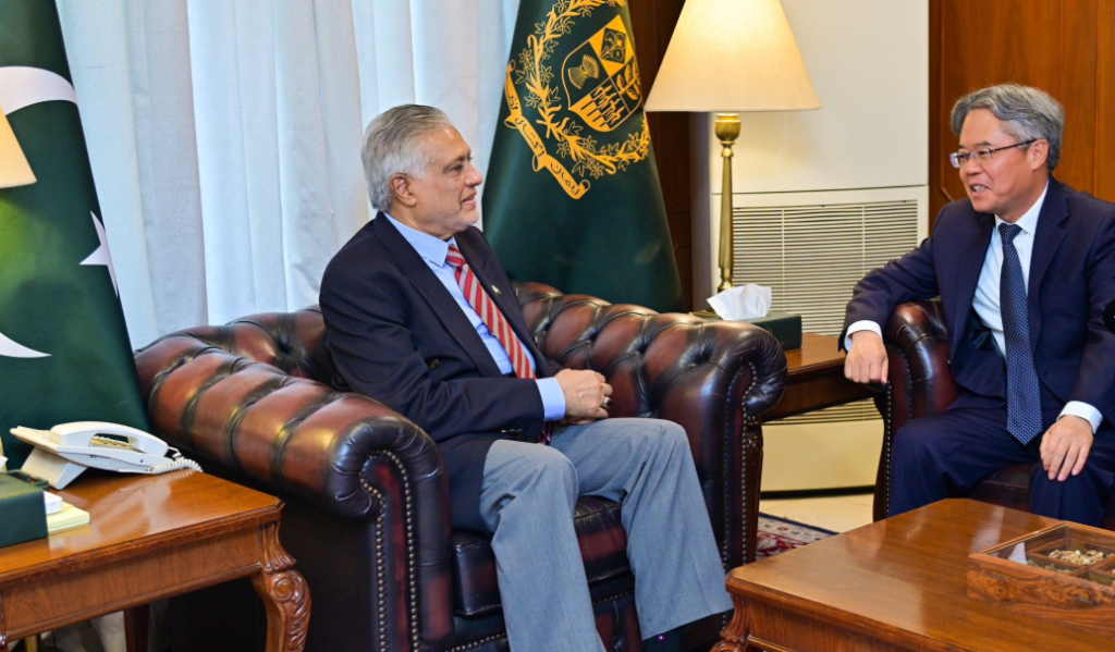 Deputy Prime Minister and Foreign Minister Ishaq Dar meets Chinese Ambassador Jiang Zaidong in Islamabad on October 25, 2026.