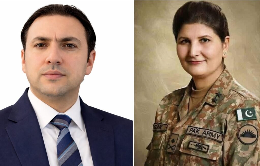 Lieutenant General (retd) Nigar Johar Khan, Pakistan's first female three-star general, congratulated by Ikramuddin on her reported appointment as KP Governor's Health Advisor.