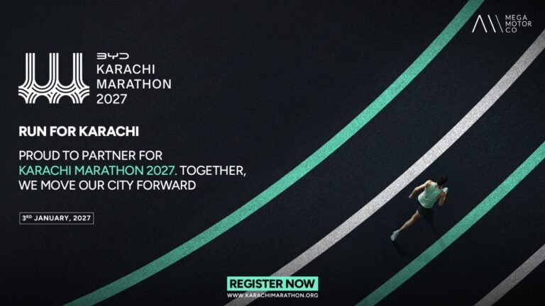 Mega Motor Company announces She Runs initiative to train women athletes for the BYD Karachi Marathon 2027.
