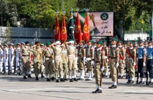 Cadets participate in the passing out parade at Pakistan Military Academy Kakul.