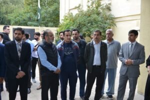 Pakistan Embassy officials, Azerbaijani representatives and Pakistani community members attend Kashmir Black Day observance in Baku on October 27, 2026.