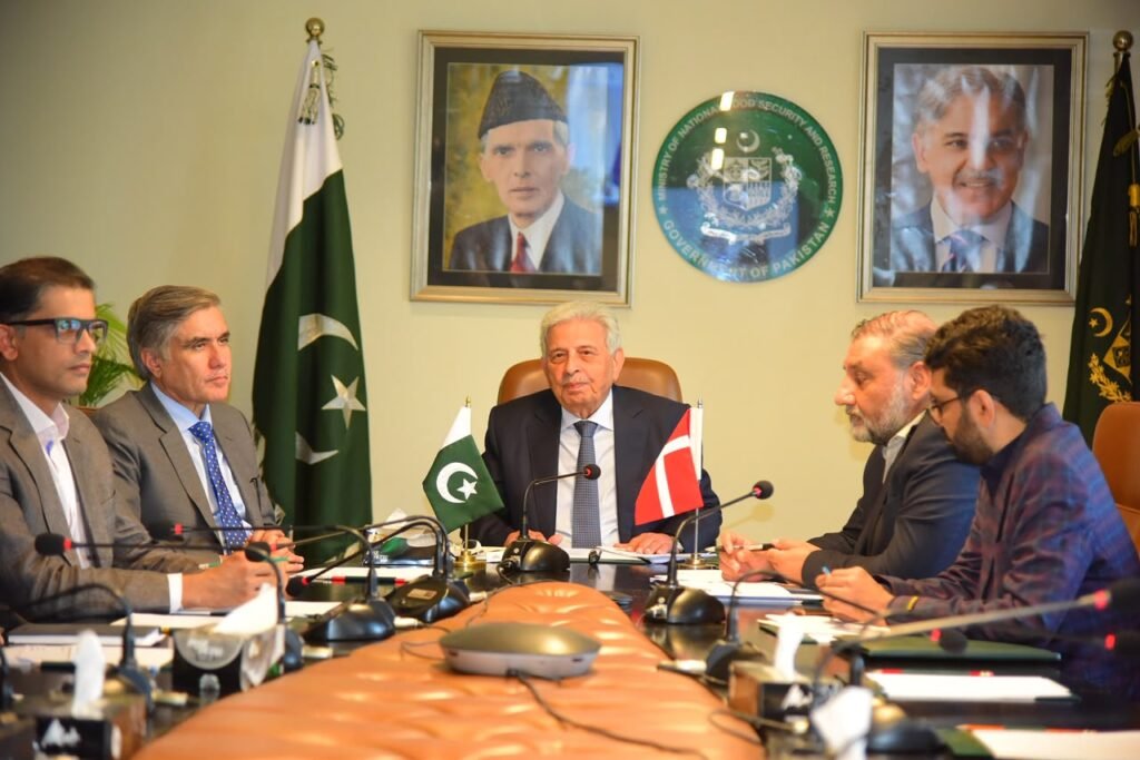 Federal Minister Rana Tanveer Hussain attends the virtual signing ceremony of a $540,855 research agreement between Pakistan and ICARS to combat antimicrobial resistance in poultry.