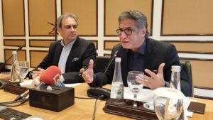 Former education minister Mian Imran Masood speaks at a curriculum reform briefing, calling for a unified core curriculum and implementation by April 2028.