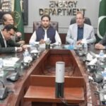 Punjab ministers Chaudhry Shafay Hussain and Faisal Ayub Khokhar chair a meeting on affordable electricity and battery storage projects for industrial estates.