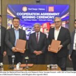 Federal Minister Rana Tanveer Hussain attends the StarCharge and McDonald’s Pakistan EV charging cooperation agreement ceremony in Islamabad on October 19, 2026, alongside Omar Malik and Jamil Mughal.