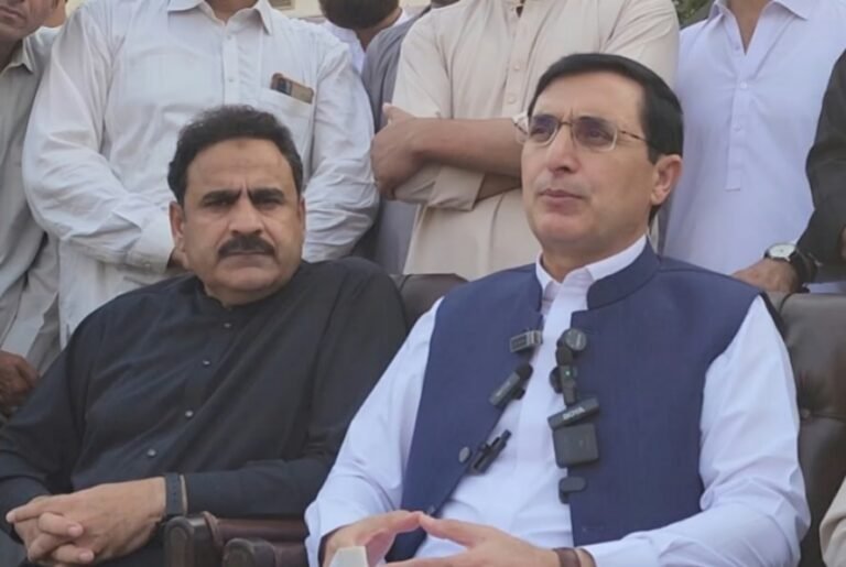 Gohar Warns of Assembly Boycott PTI Chairman Barrister Gohar Ali Khan speaks to media in Swat