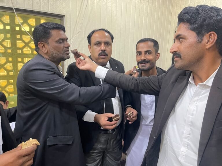 District Bar Association Sujawal members celebrate Prince Rahim Aga Khan V's birthday and honour his humanitarian services.