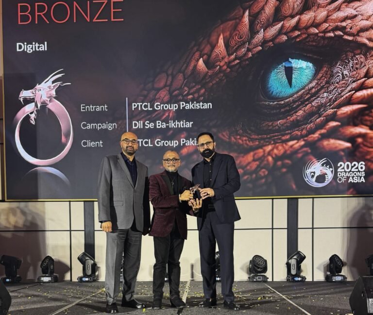 PTCL wins two Dragons of Asia Awards 2026 for Dil Se Ba-Ikhtiar and its Mother’s Day campaign, recognizing its social impact and inclusive digital initiatives.