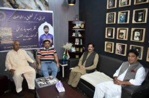 Zain Saleem’s book on contemporary Gujrat writers launched at a literary ceremony in Gujrat.