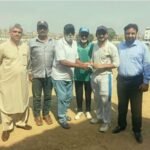 Muhammad Hussain Cricket Club players celebrate their eight-wicket victory over Rahbar Sports in the Mushir Rabbani Memorial Cricket Tournament.