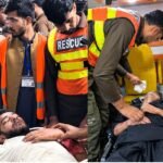 Rescue teams respond after a jeep falls into a ravine on Anbila Link Road in Shangla.