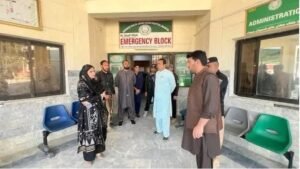 ADC Lower Dir Dr. Iza Arshad inspects Shaheed Malik Jahan Alam Hospital in Lal Qila.