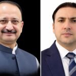 Abidullah Kakakhel, newly appointed Secretary Higher Education Khyber Pakhtunkhwa, receives congratulations from Global Times Media Europe Chief Executive Ikramuddin.