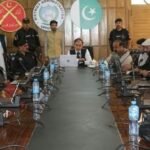 Malakand Commissioner Iqbal Hussain Bacha addresses government officials during his visit to Upper Dir.