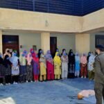 Female cadets and staff participate in emergency response and fire safety mock exercises at Girls Cadet College Dera