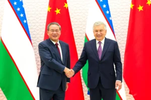 Chinese Premier Li Qiang meets Uzbek leaders in Tashkent during discussions on bilateral trade, investment and regional cooperation.